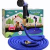 GENIUSWAY-100-Feet-Expandable-Fabric-Garden-Hose-with-Adjustable-Sprayer-and-Solid-Brass-End-Blue-0