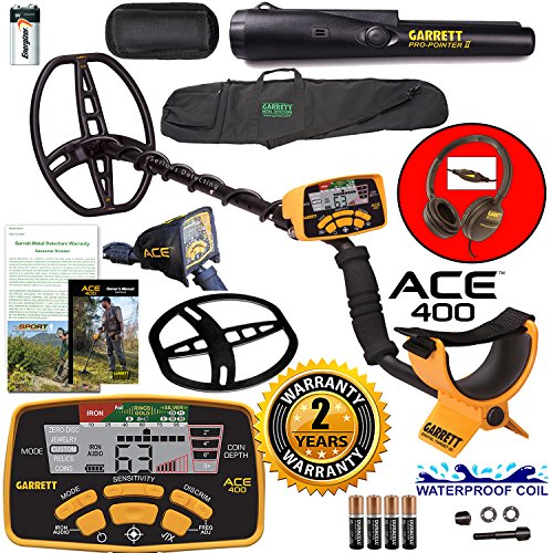 Garrett-ACE-400-Metal-Detector-with-Waterproof-Coil-Pro-Pointer-II-and-Carry-Bag-0