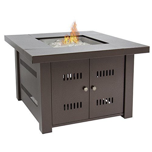 Gas-Outdoor-Fire-Pit-Table-with-Hammered-Antique-Bronze-Finish-and-Fire-Pit-Cover-Included-0