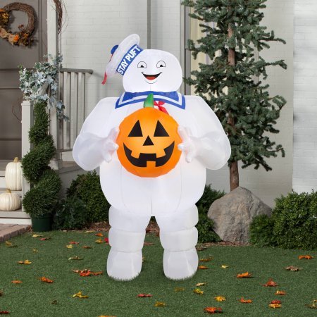 Gemmy-Airblown-Inflatable-5-X-3-Ghostbusters-Stay-Puft-with-Pumpkin-Halloween-Decoration-0-0