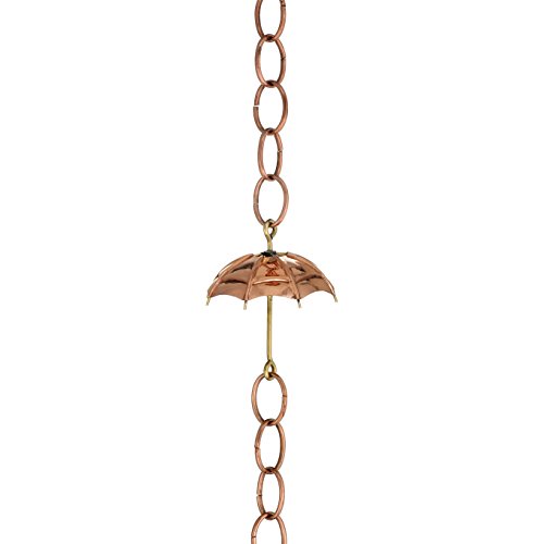 Good-Directions-486P-8-Umbrella-Rain-Chain-Polished-Copper-8-12-Feet-0-0