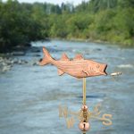 Good-Directions-8847PR-Bass-with-Lure-Cottage-Weathervane-Polished-Copper-with-Roof-Mount-0-0