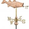 Good-Directions-8847PR-Bass-with-Lure-Cottage-Weathervane-Polished-Copper-with-Roof-Mount-0
