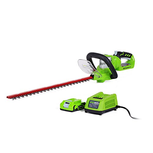 GreenWorks-HT24B10-24V-22-Inch-Cordless-Hedge-Trimmer-2Ah-Battery-and-Charger-Included-0