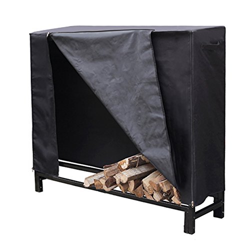 HIO-Firewood-Cover-Log-Wood-Storage-Rack-Cover-Fireplace-Accessories-Black-0