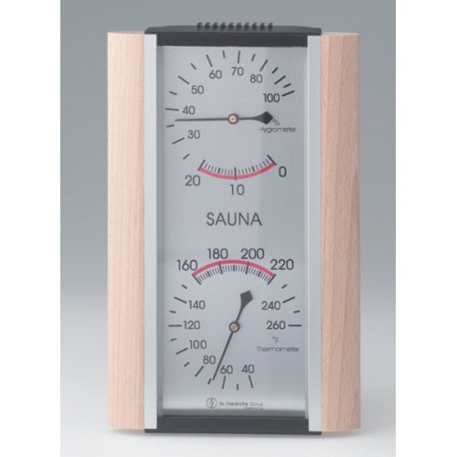 Hanko-Beech-Aluminum-Frame-Sauna-Thermometer-Hygrometer-0