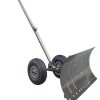 Heavy-Duty-Rolling-Snow-Shovel-with-Rotatable-Steel-Blade-5-Way-Adjustable-Handle-and-Extra-Large-Rubber-Wheels-for-Easy-Rolling-Color-Grey-0