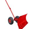 Heavy-Duty-Rolling-Snow-Shovel-with-Rotatable-Steel-Blade-5-Way-Adjustable-Handle-and-Extra-Large-Rubber-Wheels-for-Easy-Rolling-Color-Red-0