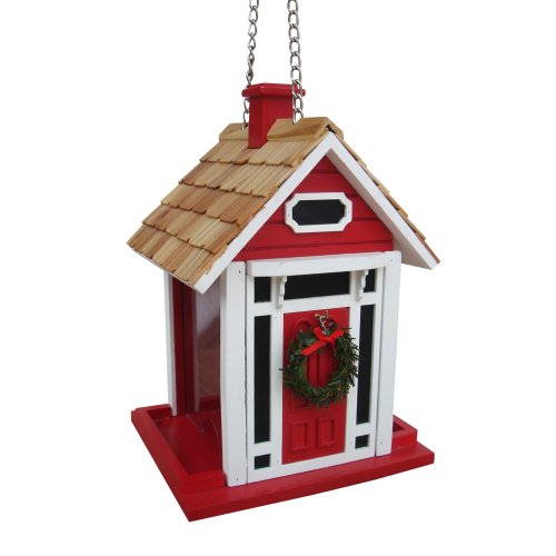 Home-Bazaar-Christmas-Cottage-Birdfeeder-Red-0