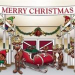 Huge-Santas-Reindeer-Barn-Outdoor-Christmas-Holiday-Garage-Door-Dcor-7×16-0-0
