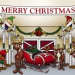 Huge-Santas-Reindeer-Barn-Outdoor-Christmas-Holiday-Garage-Door-Dcor-7×16-0-1