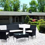 IDS-Home-Compact-4-PC-OutdoorIndoor-Rattan-Patio-Furniture-Set-Black-Wicker-Garden-Lawn-White-Cushioned-Sofa-Seat-Coffee-Table-0-0