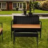 IDS-Home-Outdoor-Garden-Lawn-Patio-Furniture-Sofa-Set-PE-Rattan-Wicker-CreamBrown-Cushioned-Black-Seat-table-4-Piece-0