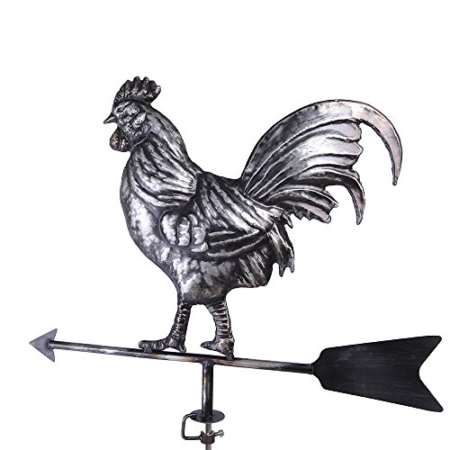 IORMAN-Original-Hand-forged-Crowing-Rooster-Weathervane-Matte-Black-Aged-Finish-Wind-Directions-for-Farmhouse-Barn-Rustic-Outdoor-Matte-Black-Finish-Crowing-Rooster-0-0