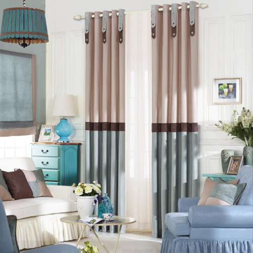 IYUEGOU-Neoclassical-Solid-Stripe-Grommet-Top-Lining-Blackout-Curtains-Draperies-With-Multi-Size-Custom-0