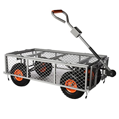 Ivation-Garden-Cart-Steel-Mesh-Convertible-Flatbed-Utility-Wagon-400-Lb-Load-Capacity-Measures-34-x-18-x-21–Removable-Sides-NON-SMELL-Wheels-0-0