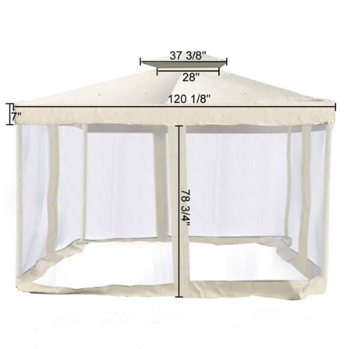 Ivory-Canopy-Substitution-with-Screen-Netting-Gazebo-Top-10×10-Ft-0-0