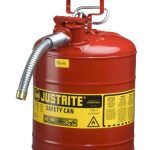 Justrite-7250130-Galvanized-Steel-AccuFlow-Type-II-Red-Safety-Can-with-1-Flexible-Spout-Large-ID-zone-Meets-OSHA-NFPA-For-Handling-Hazardous-liquids-5-Gallon-19L-Size-0-0