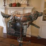 LARGE-Handcrafted-3-Dimensional-Full-Body-DOG-Weathervane-Copper-Patina-Finish-0-1