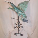 LARGE-Handcrafted-3D-3-Dimensional-Flying-Goose-Weathervane-Copper-Patina-Finish-0-1