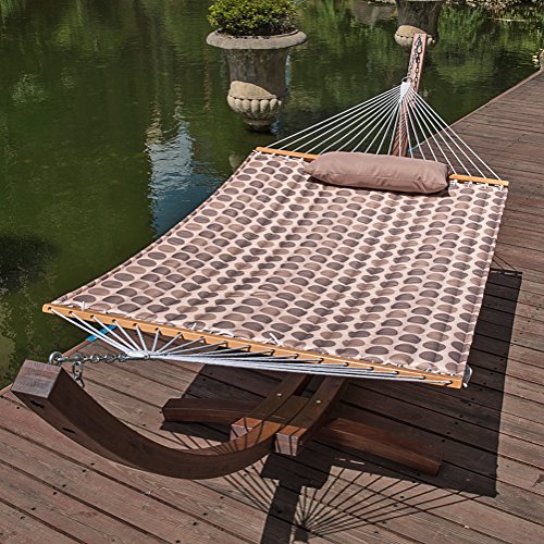 LazyDaze-Hammocks-55-Double-Quilted-Fabric-Hammock-Swing-with-Pillow-Dot-0