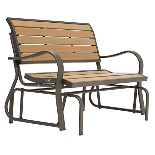 Lifetime-Products-Wood-Grain-Outdoor-Glider-Loveseat-0