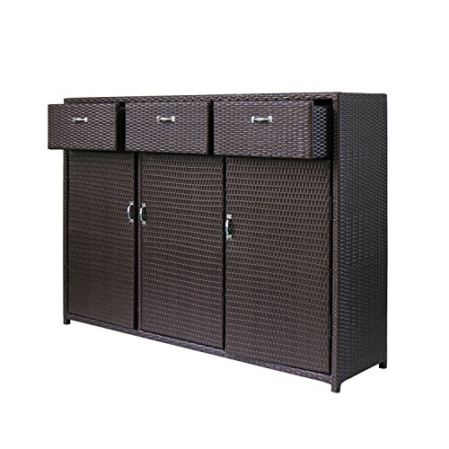 Magari-MA-3-OutdoorIndoor-Freestanding-Organizer-Cabinet-Towel-Pool-Patio-Console-Brown-0-1