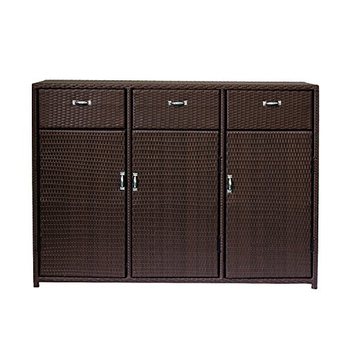 Magari-MA-3-OutdoorIndoor-Freestanding-Organizer-Cabinet-Towel-Pool-Patio-Console-Brown-0