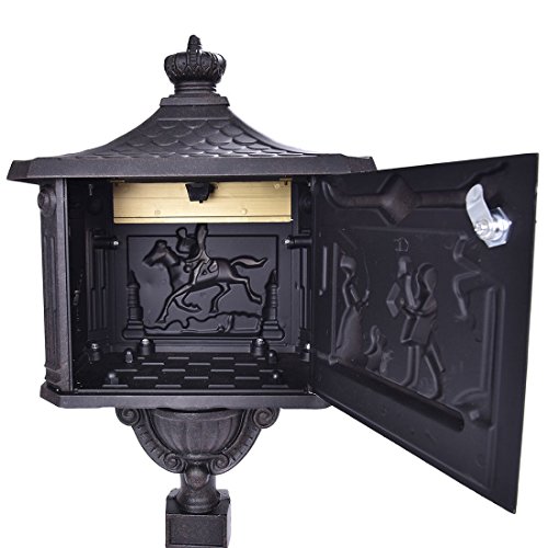 Mailboxes-With-Locks-Vintage-Heavy-Duty-Mailbox-Postal-Box-Security-Cast-Aluminum-Vertical-Pedestal-Bronze-Color-0-0