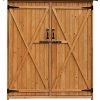 Merax-Wood-Shed-Garden-Storage-Shed-with-Fir-Wood-Natural-wood-color-Double-door-0
