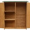 Merax-Wooden-Outdoor-Garden-Shed-with-Fir-Wood-Medium-Storage-Shed-Lockable-Storage-Unit-with-Double-Doors-Natural-Color-0-0