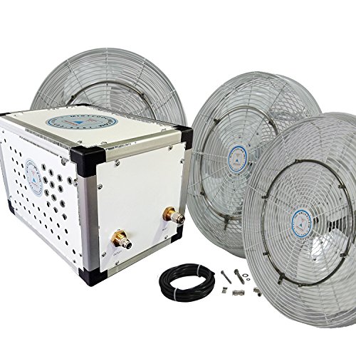 Misting-Fan-System-18-Inch-Outdoor-Rated-Fans-3-Fans-with-1500-PSI-Misting-Pump-Ultrafine-Anti-drip-Brassstainless-Steel-Nozzles-0