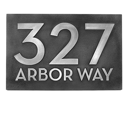 Modern-Font-Horizontal-Street-Address-Plaque-13×85-Pewter-Metal-Coated-Custom-Number-Sign-0