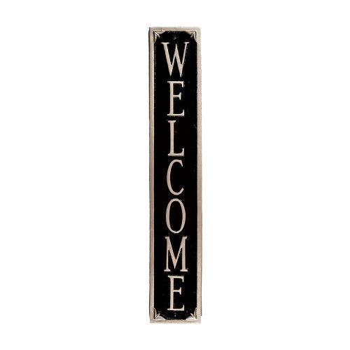 Montague-Metal-Products-Welcome-Plaque-275-by-165-Inch-BlackSilver-0