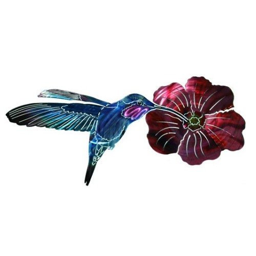 Next-Innovations-WA3DHUMMIFLRFS-CB-Hummingbird-with-Flower-Refraxions-3D-Wall-Art-Fuchsia-0