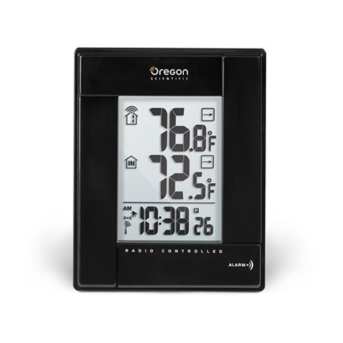 Oregon-Scientific-RMR382-B-Wireless-IndoorOutdoor-Thermometer-with-Atomic-Clock-Black-0