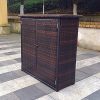 Outdoor-Aluminum-and-Wicker-Console-Patio-Table-Brown-0