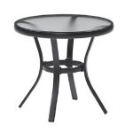 Outdoor-Side-Table-Black-Steel-Small-Round-Tempered-Glass-Top-Patio-Yard-or-Porch-End-Table-0-0