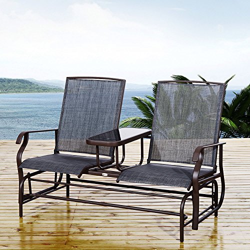 Outsunny-2-Person-Outdoor-Mesh-Fabric-Patio-Double-Glider-Chair-wCenter-Table-0-0