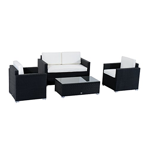 Outsunny-4-Piece-Cushioned-Outdoor-Rattan-Wicker-Sofa-Sectional-Patio-Furniture-Set-0