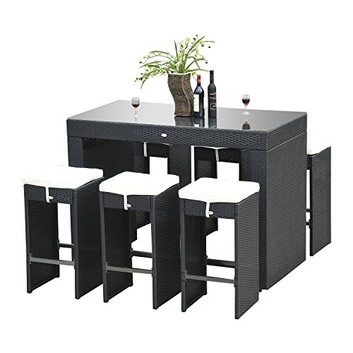 Outsunny-7pc-Rattan-Wicker-Bar-Stool-Dining-Table-Set-Black-0