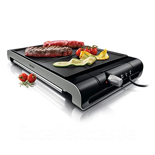 Philips-HD4417-Ribbed-Plate-Compact-Electric-Grill-220V-0