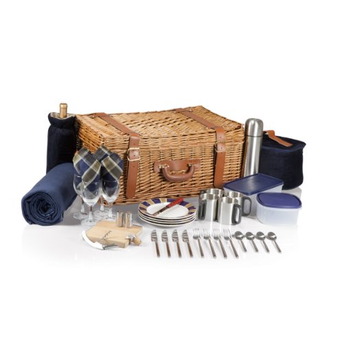 Picnic-Time-Windsor-English-Style-Willow-Picnic-Basket-with-Deluxe-Service-for-4-0-0