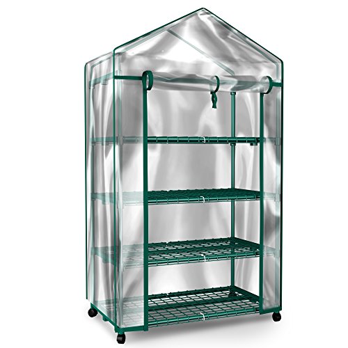 Plant-Greenhouse-on-Wheels-with-Clear-Cover-4-Tiers-Rack-Stands-Indoor-Outdoor-Portable-Solution-Kit-for-Home-Herb-and-Flower-Garden-Green-House-0