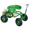 Plow-Hearth-Rolling-Scoot-N-Do-Garden-Seat-Powder-Coated-Tubular-Steel-Green-54L-x-17L-x-27H-0