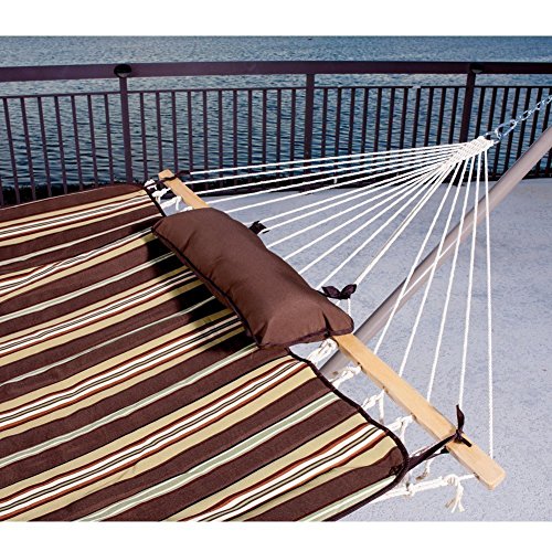 Prime-Garden-15FT-4-Piece-Heritage-Hammock-Essential-PackageAccommodate-2-person-100-Cotton-Rope-Polyester-Pad-And-Pillow-ComboCoated-Steel-FrameRust-Resistant-Weight-limit-450-lb-0-0