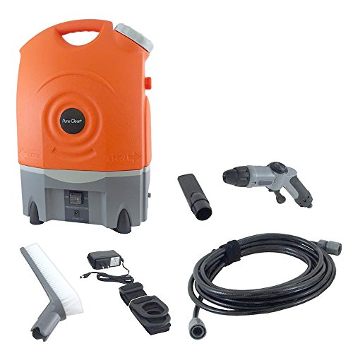 Pure-Clean-Outdoor-Portable-Spray-Pressure-Washer-Cleaner-System-Built-in-Rechargeable-Batteries-Easy-carrying-wheels-Vehicle-Car-Plug-Included-0-0
