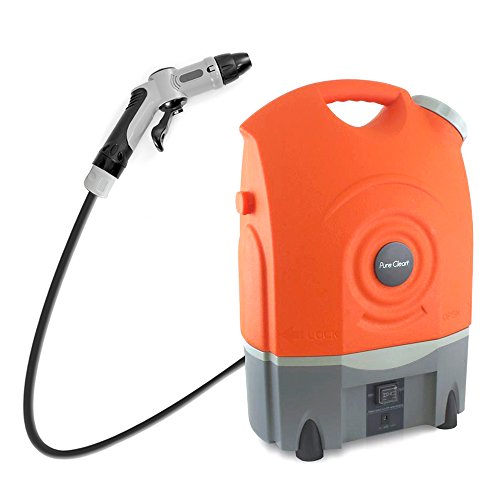 Pure-Clean-Outdoor-Portable-Spray-Pressure-Washer-Cleaner-System-Built-in-Rechargeable-Batteries-Easy-carrying-wheels-Vehicle-Car-Plug-Included-0