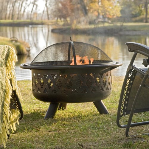 Red-Ember-Bronze-Crossweave-Firebowl-Fire-Pit-with-FREE-Grill-Grate-and-Cover-LR32-CGG-0