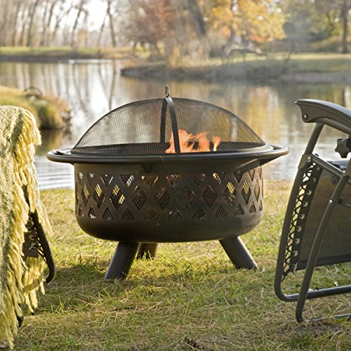 Red-Ember-Rubbed-Bronze-Crossweave-36-inch-Wood-Burning-Fire-Pit-With-Free-Grill-Grate-and-Cover-Durable-and-Perfect-for-Outdoor-Grill-0